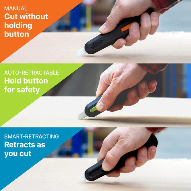 Slice 10554 Auto-Retract Utility Knife - Finger-Friendly Ceramic Safety Blade