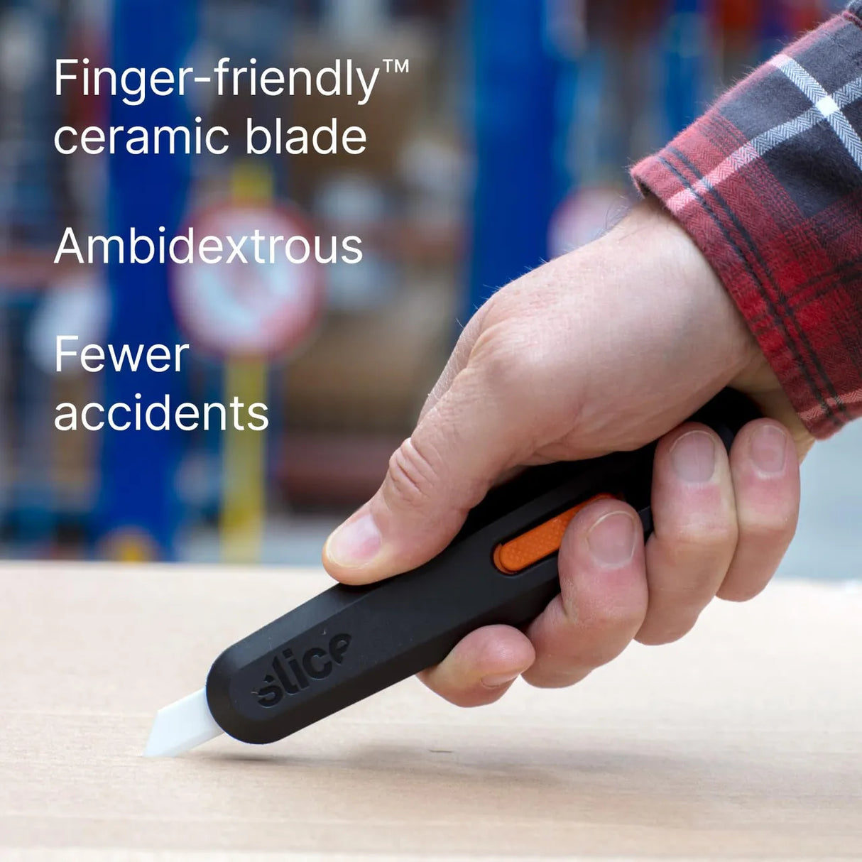 Slice 10554 Auto-Retract Utility Knife - Finger-Friendly Ceramic Safety Blade