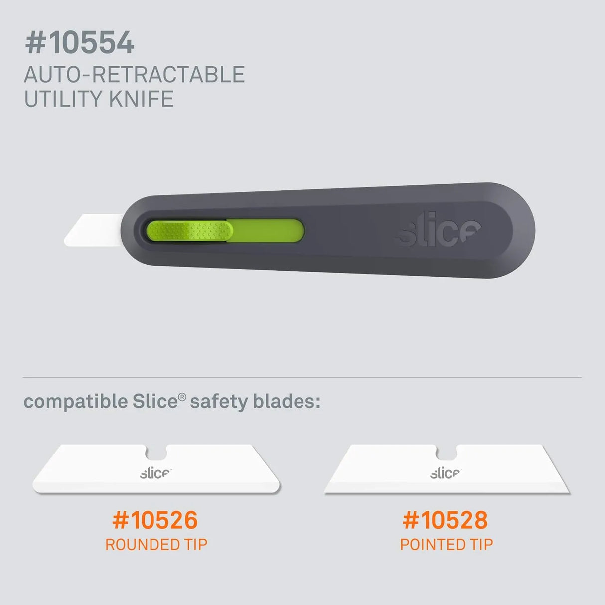 Slice 10554 Auto-Retract Utility Knife - Finger-Friendly Ceramic Safety Blade