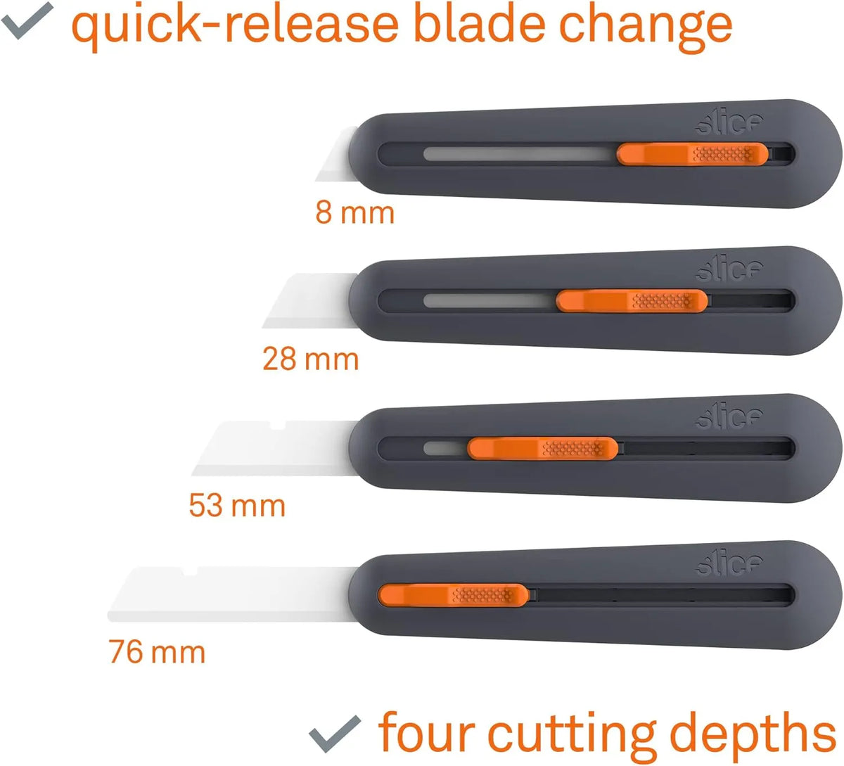 Slice 10559 Manual Industrial Knife - Heavy-Duty Ceramic Blade Cutter with 76mm Cutting Depth