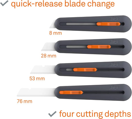 Slice 10559 Manual Industrial Knife - Heavy-Duty Ceramic Blade Cutter with 76mm Cutting Depth