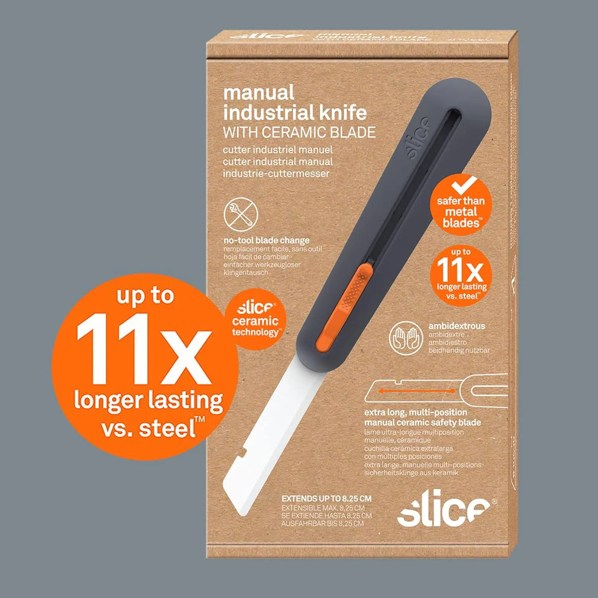 Slice 10559 Manual Industrial Knife - Heavy-Duty Ceramic Blade Cutter with 76mm Cutting Depth