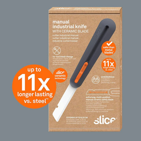Slice 10559 Manual Industrial Knife - Heavy-Duty Ceramic Blade Cutter with 76mm Cutting Depth