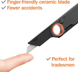 Slice 10562 Folding Utility Knife - Ceramic Safety Blade, Heavy-Duty Folding Design