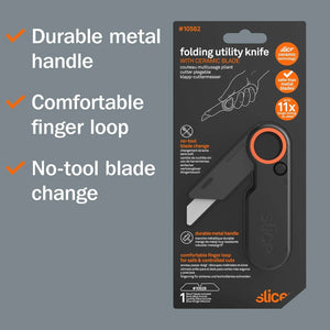 Slice 10562 Folding Utility Knife - Ceramic Safety Blade, Heavy-Duty Folding Design