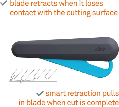 Slice 10564 Smart-Retracting Squeeze-Trigger Utility Knife - Finger-Friendly Ceramic Blade