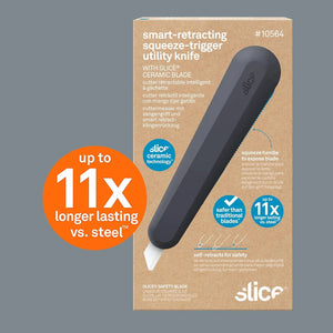 Slice 10564 Smart-Retracting Squeeze-Trigger Utility Knife - Finger-Friendly Ceramic Blade
