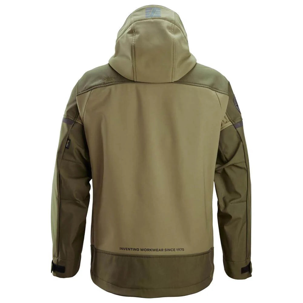 Snickers 1226 AllroundWork Hooded Softshell Stretch Jacket Khaki Green