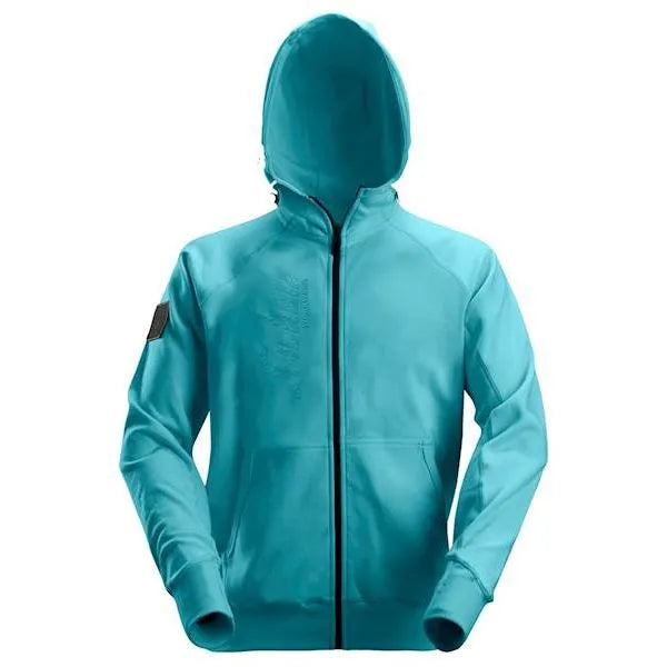 Snickers Logo Full Zip Hoodie Aqua Blue