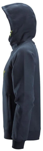 Snickers Logo Hoodie – Navy, Comfortable High-Collar Hoodie with Mesh-Lined Pockets