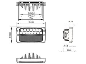 Sparex LED Work Light - 5400 Lumens, IP69K, 10-30V