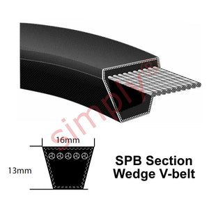 SPB2550 V-Belt (16.3x13mm) - 2572mm Outside Length | DIN 7753 for GMD44, GMD55 & GMD66