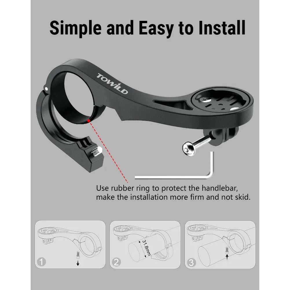 ToWild Bike Computer Bracket Handlebar Extension Front Mount For Garmin, Igpsport GPS Computer