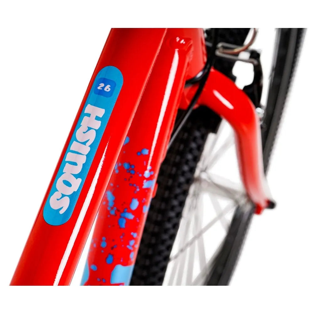 Squish 26" Kids Bike 13" Frame - Lightweight Alloy Frame, 8-Speed Shimano, Red