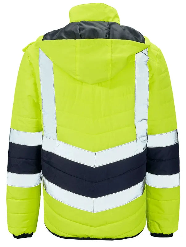 Supertouch Hi Vis 2 Tone Puffer Jacket | Yellow/Navy EN ISO 20471 Class 2 High Visibility