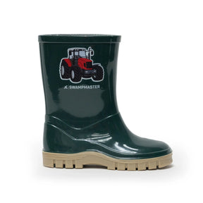 Swampmaster Junior Tractor Wellington Boot 100% Waterproof Green/Beige SWP3330