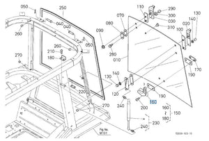 T0180-83510 Kubota Rear Window Handle for Cab Tractors