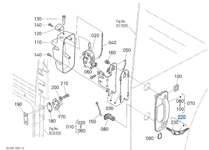 T0270-81840 Kubota Main Switch Key Assembly for Cab Tractors (B3030)