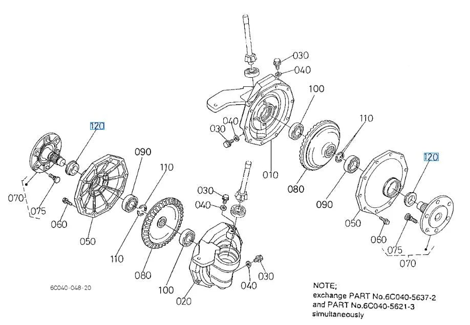 T0430-57340 Kubota Front Axle Oil Seal for Compact Tractors