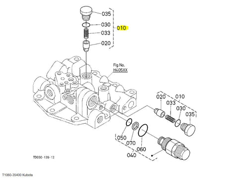 Kubota ASSY Valve Check T1060-35400 | Genuine OEM Check Valve for Kubota Tractors