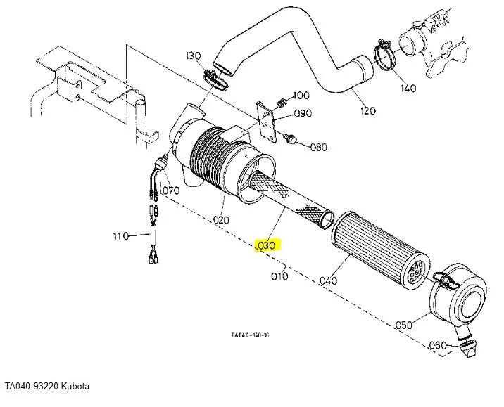 TA040‑93220 Kubota Inner Air Cleaner Element Assembly