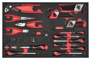 Teng Tools 27″ Classic Roller Cabinet Foam Tool Kit 217 Pieces Red
