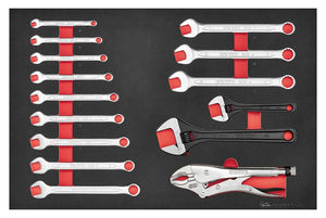 Teng Tools 27″ Classic Roller Cabinet Foam Tool Kit 217 Pieces Red