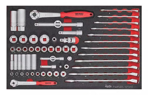 Teng TEFSK57 57 Piece 1/4″ & 3/8″ Socket, Spanner & Accessory Set in EVA Foam