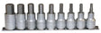 Teng Tools 1/2in Drive M1212 Hex Socket Clip Rail Set, 9 Piece