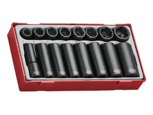 Teng Tools 1/2" Drive Impact Socket Set 16 piece