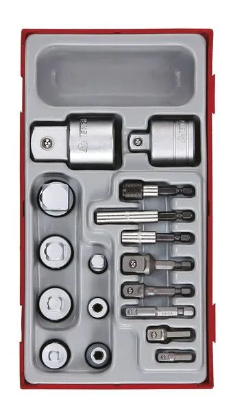 Teng Tools 17 Piece Mixed Drive Socket & Bit Adaptor Set