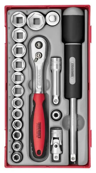 Teng Tools 19 Piece 3/8″ Drive Socket Set TT3819
