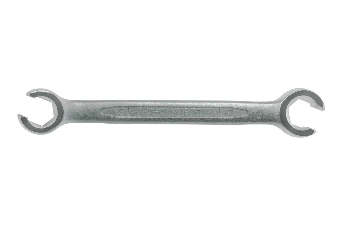 Teng Tools 641617 16 x 17mm Double Flare Nut Wrench - Chrome Vanadium, Satin Finish