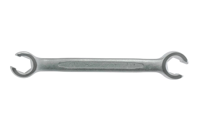Teng Tools 641617 16 x 17mm Double Flare Nut Wrench - Chrome Vanadium, Satin Finish