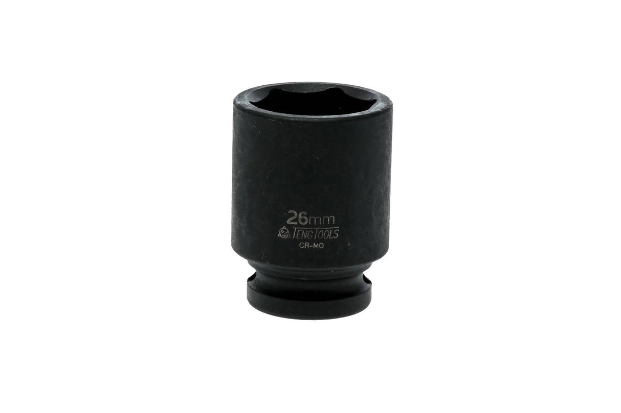 Teng Tools 920526-C 26mm 1/2" Drive 6-Point Regular Metric Impact Socket - Chrome Molybdenum