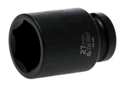 Teng Tools Impact Socket Hexagon 6 Point 1/2" Drive 27mm