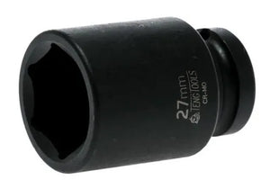 Teng Tools Impact Socket Hexagon 6 Point 1/2" Drive 27mm