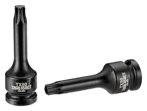 Teng Tools 921260TX-C 1/2" TX60 Impact Socket - DIN, Cr-Mo, Black Phosphate