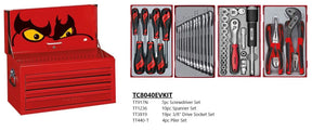 TENG TOOLS Classic Top Box Starter Kit (4 Drawer, 26″, 40 Piece) TT804EVKIT - Compact Tool Set with Sockets, Spanners, Screwdrivers & Pliers