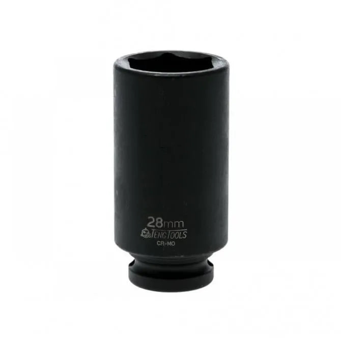 Teng Tools 920628N 28mm Deep Impact Socket - 1/2" Drive, 6-Point Hex, Chrome Molybdenum