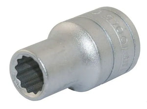 Teng Tools M120515-C 1/2" Socket - 15mm, 12-Point Bi-Hex, Satin Finish