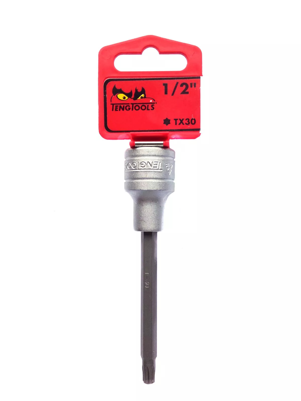 Teng Tools M122230T-C 1/2" Long TX Bit Socket - TX30, 100mm, Satin Finish