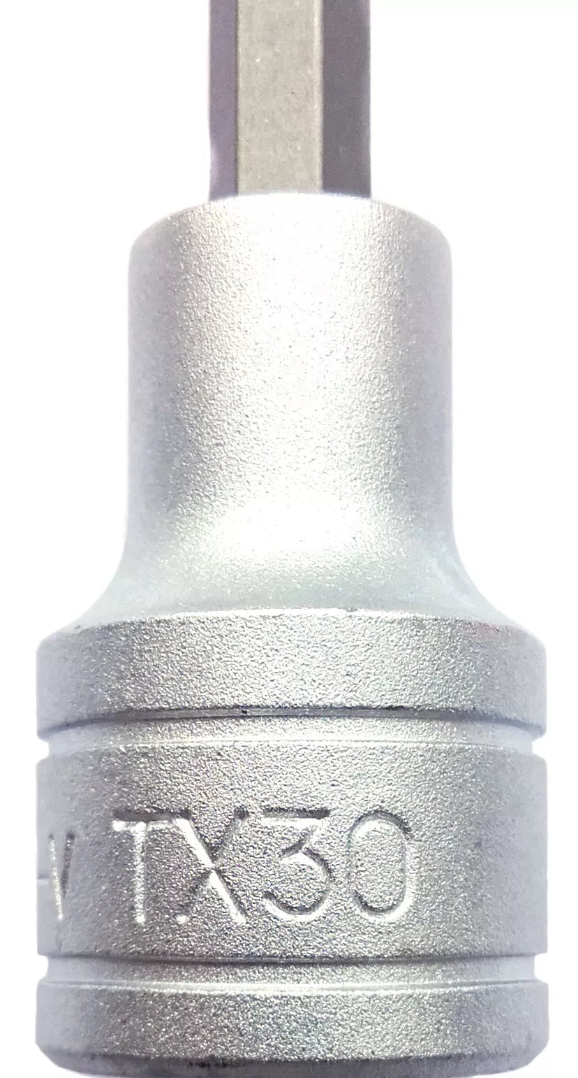 Teng Tools M122230T-C 1/2" Long TX Bit Socket - TX30, 100mm, Satin Finish
