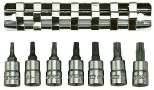 Teng Tools 1/4" TX Bit Socket Clip Rail Set, 8 Pieces