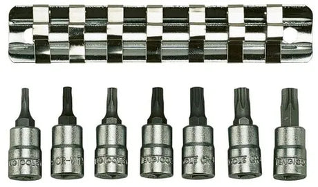 Teng Tools 1/4" TX Bit Socket Clip Rail Set, 8 Pieces