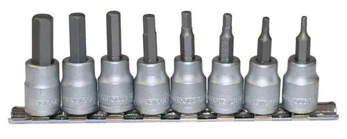 Teng Tools 8-Piece 38 Drive AF Hex Bit Socket Clip Rail Set