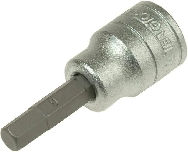 Teng Tools M381504 3/8" Hex Socket Bit - 4mm, S2 Steel, Satin Finish