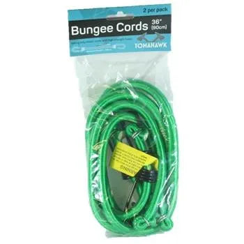 Tomahawk 36" Bungee Cord (2-Pack) – Heavy Duty 12mm Elastic with Scratch-Resistant Hooks