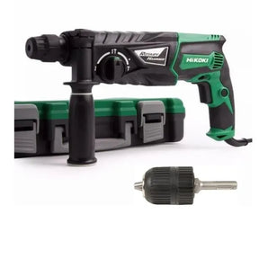 Hikoki 230v Hammer Drill + Adaptor 