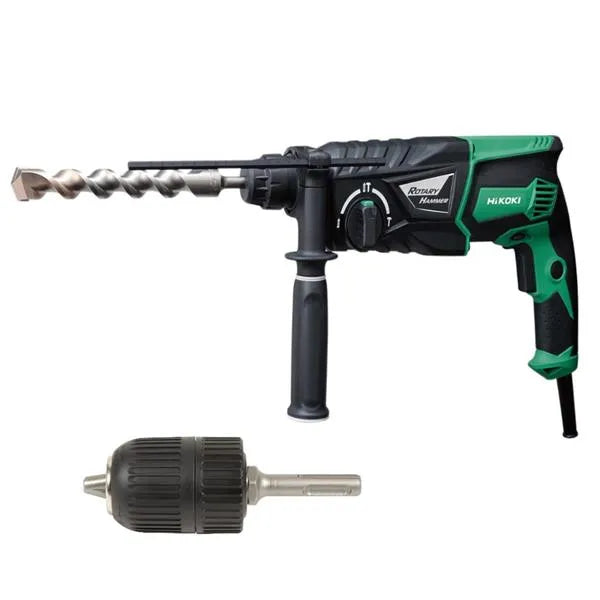 Hikoki 230v Hammer Drill + Adaptor 